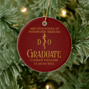 Maroon Gold Osteopathic Medical School Afstuderen Keramisch Ornament