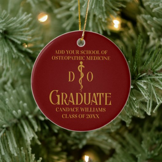 Maroon Gold Osteopathic Medical School Afstuderen Keramisch Ornament (Boom)