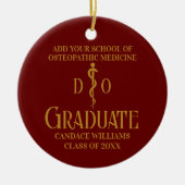 Maroon Gold Osteopathic Medical School Afstuderen Keramisch Ornament (Voorkant)