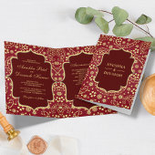Maroon Gold Paisley Bollywood Style Indian Wedding