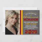 Maroon & Gold Paw Print Afstuderen Aankondiging (Voorkant)