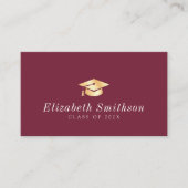 Maroon Gold pet afstuderen inzetkaart Visitekaartje (Voorkant)