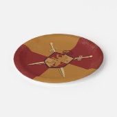 Maroon & Gold Royal Knight Griffin Shield Party Papieren Bordje (Gekanteld)