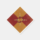 Maroon & Gold Royal Knight Griffin Shield Party Servet (Hoek)