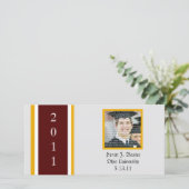 Maroon & Gold School Afstuderen Fotokaarten Aankondiging (Staand voorkant)