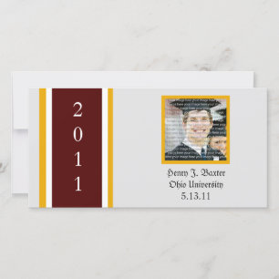 Maroon & Gold School Afstuderen Fotokaarten Aankondiging