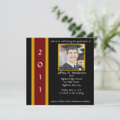 Maroon & Gold School Afstuderen Uitnodiging (Staand voorkant)