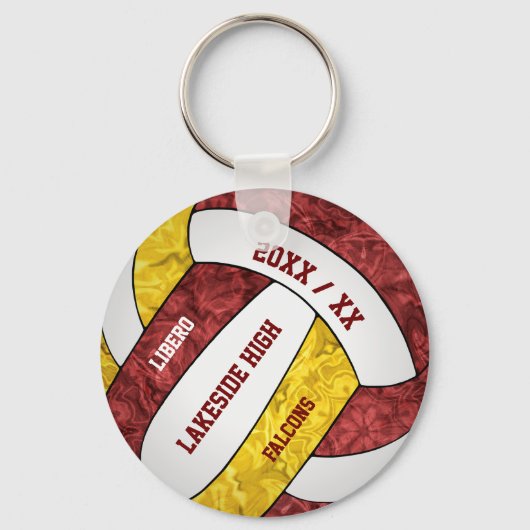 maroon gold school spirit volleybal sleutelhanger (Voorkant)