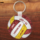 maroon gold school spirit volleybal sleutelhanger (Voorkant)