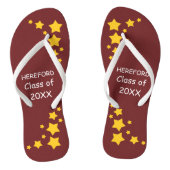Maroon & Gold Senior Class Afstuderen Teenslippers (Voetbed)