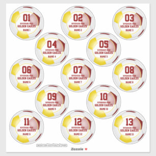 Maroon gold soccer team party bevoordeelt 13 sticker