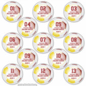 Maroon gold soccer team party bevoordeelt 13 sticker (Voorkant)