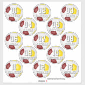 maroon gold team colors stickers 13 soccer players (Vel)