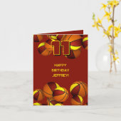 Maroon Gold Team Kleuren Basketballen Kinderen Ver Kaart (Gele Bloem)