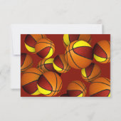 Maroon Gold Team Kleuren Basketballen Verjaardag Kaart (Achterkant)