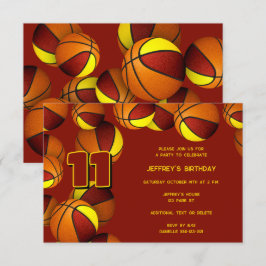 Maroon Gold Team Kleuren Basketballen Verjaardag Kaart