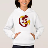 Maroon Gold Team Kleuren Jersey Nummer Volleybal (Voorkant)