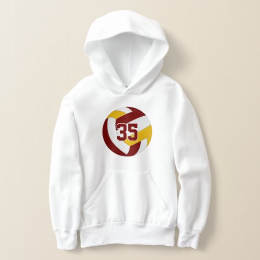 Maroon Gold Team Kleuren Jersey Nummer Volleybal (Laagn)