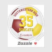Maroon Gold team kleuren jongens voetbal Sticker (Vel)