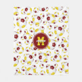 maroon gold team kleuren jongens voetbalsport fleece deken (Voorkant)