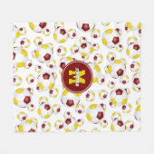 maroon gold team kleuren jongens voetbalsport fleece deken (Voorkant (Horizontaal))