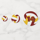 Maroon Gold Team kleuren kinder volleybal partij Confetti (Voorkanten)