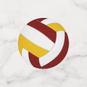 Maroon Gold Team kleuren kinder volleybal partij Confetti (Kleine voorkant)