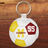 Maroon Gold Team Kleuren Meisjes Jongens Sport Voe Sleutelhanger (Voorkant)