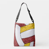 Maroon Gold Team Kleuren Meisjes Volleybal Coach Crossbody Tas (Achterkant)