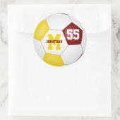 maroon Gold team kleuren voetbal gepersonaliseerd Ronde Sticker (Tas)