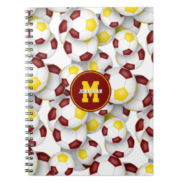 Maroon Gold Team kleuren voetballen Notitieboek