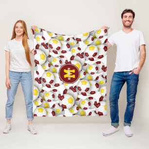 maroon Gold team kleuren voetballen patroon Fleece Deken