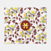 maroon Gold team kleuren voetballen patroon Fleece Deken (Voorkant (Horizontaal))
