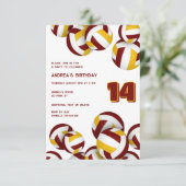 Maroon Gold Team kleuren volleyballen tiener verja Kaart (Staand voorkant)