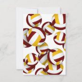 Maroon Gold Team kleuren volleyballen tiener verja Kaart (Achterkant)