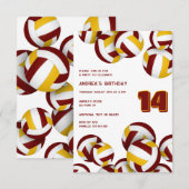 Maroon Gold Team kleuren volleyballen tiener verja Kaart (Voorkant / Achterkant)