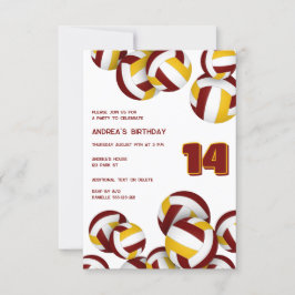 Maroon Gold Team kleuren volleyballen tiener verja Kaart