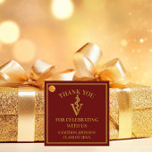 Maroon Gold Veterinary School Afstudeerfeest Bedankjes Labels