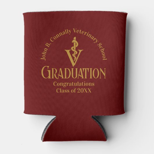Maroon Gold Veterinary School Afstudeerfeest Blikjeskoeler (Voorkant)