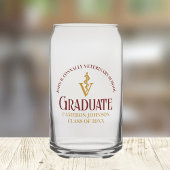 Maroon Gold Veterinary School Afstuderen Custom Blikvorm Glas