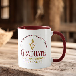 Maroon Gold Veterinary School Afstuderen Custom Mok