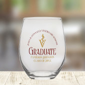 Maroon Gold Veterinary School Afstuderen Custom Wijnglas Zonder Voet