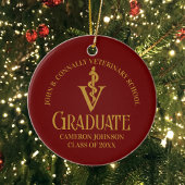Maroon Gold Veterinary School Foto Afstuderen Keramisch Ornament