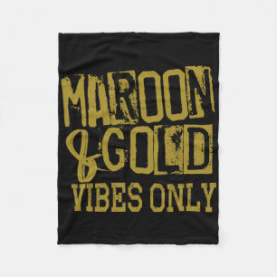 Maroon Gold Vibes Only Game Day T-shirt Hoge Midde Fleece Deken