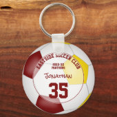 Maroon Gold Voetbal Team Kleuren kinder Sportgesch Sleutelhanger (Voorkant)