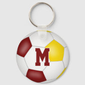 Maroon Gold Voetbal Team Kleuren kinder Sportgesch Sleutelhanger (Achterkant)