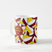 Maroon Gold Volleybal Team Kleuren Coach Gift Koffiemok (Voorkant links)