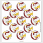Maroon Gold volleybal team kleurt 13 atleten Sticker (Vel)