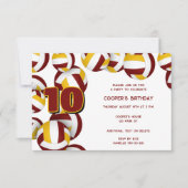 Maroon Gold Volleyballs Jongens Meisjes Verjaardag Kaart (Voorkant)