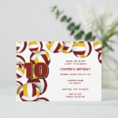 Maroon Gold Volleyballs Jongens Meisjes Verjaardag Kaart (Staand voorkant)